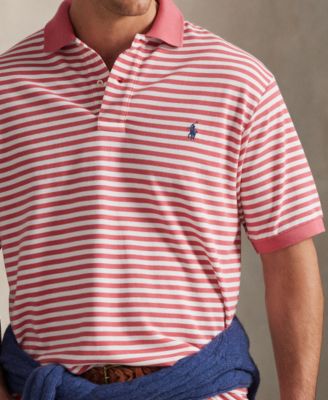 Men's Big & Tall Striped Mesh Polo Shirt