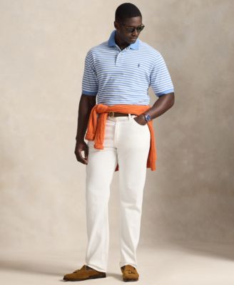 Men's Big & Tall Striped Mesh Polo Shirt