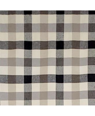 Ruskin Check Provance 3" Rod Pocket Lining Luxurious and Elegant Window Treatment Valance 50" x 15" Black