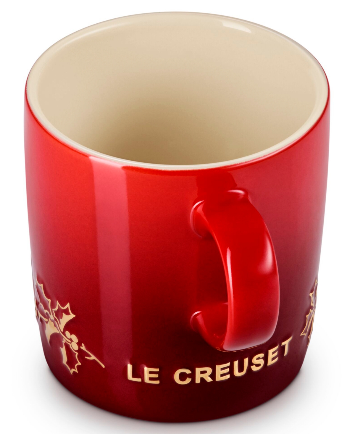 Le Creuset Stoneware Holly Collection 12 oz. Gold Applique London Mug