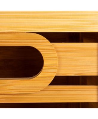 Bamboo 3-Tier Slatted Shelf with Crates, Natural