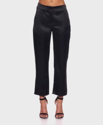 Alex & Sophia - Women's Bridal Satin Straight Leg Pants