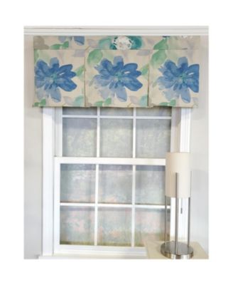 3" Rod Pocket High Quality Fabric Mantra Pleated Valance for Windows 50" x 17" Azure