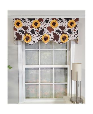 3" Rod Pocket High Quality Fabric Sunflower Regal Valance for Windows 50" x 17" Brown