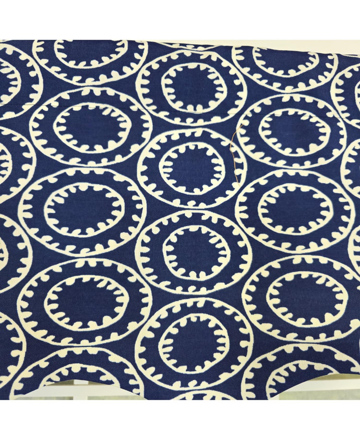 Rlf Home 100% Cotton Orbit Regal Fully lined Windows Rod Pocket Valance 50" x 17" Navy
