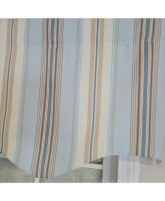 100% Cotton Paris Stripe Regal  Fully lined Windows Rod Pocket Valance 50" x 17"  Blue