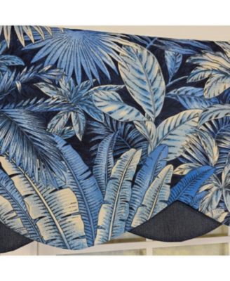 100% Cotton Baja Petticoat  Fully lined Windows Rod Pocket Valance 50" x 15"  Navy