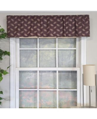 100% Cotton Pine Cones Tailored Unlined Windows Rod Pocket Valance 51" x 12" Egg Plant