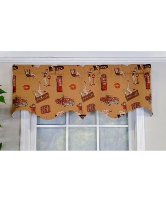 Modern Design Classic Pin-Up Regal Style Window Valance 50" x 17" Light Oak