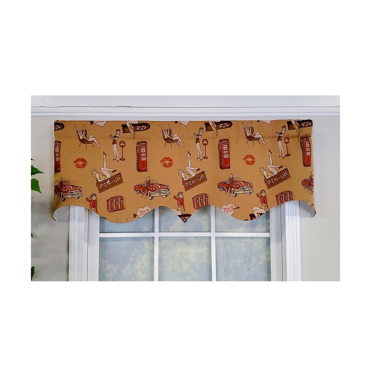 Rlf Home Modern Design Classic Pin-Up Regal Style Window Valance 50" x 17" Light Oak