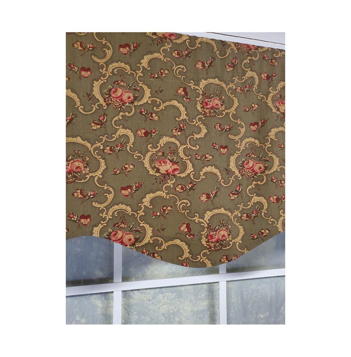 Rlf Home Fani Provance 3" Rod Pocket Lining Luxurious and Elegant Window Treatment Valance 50" x 15" Hunter