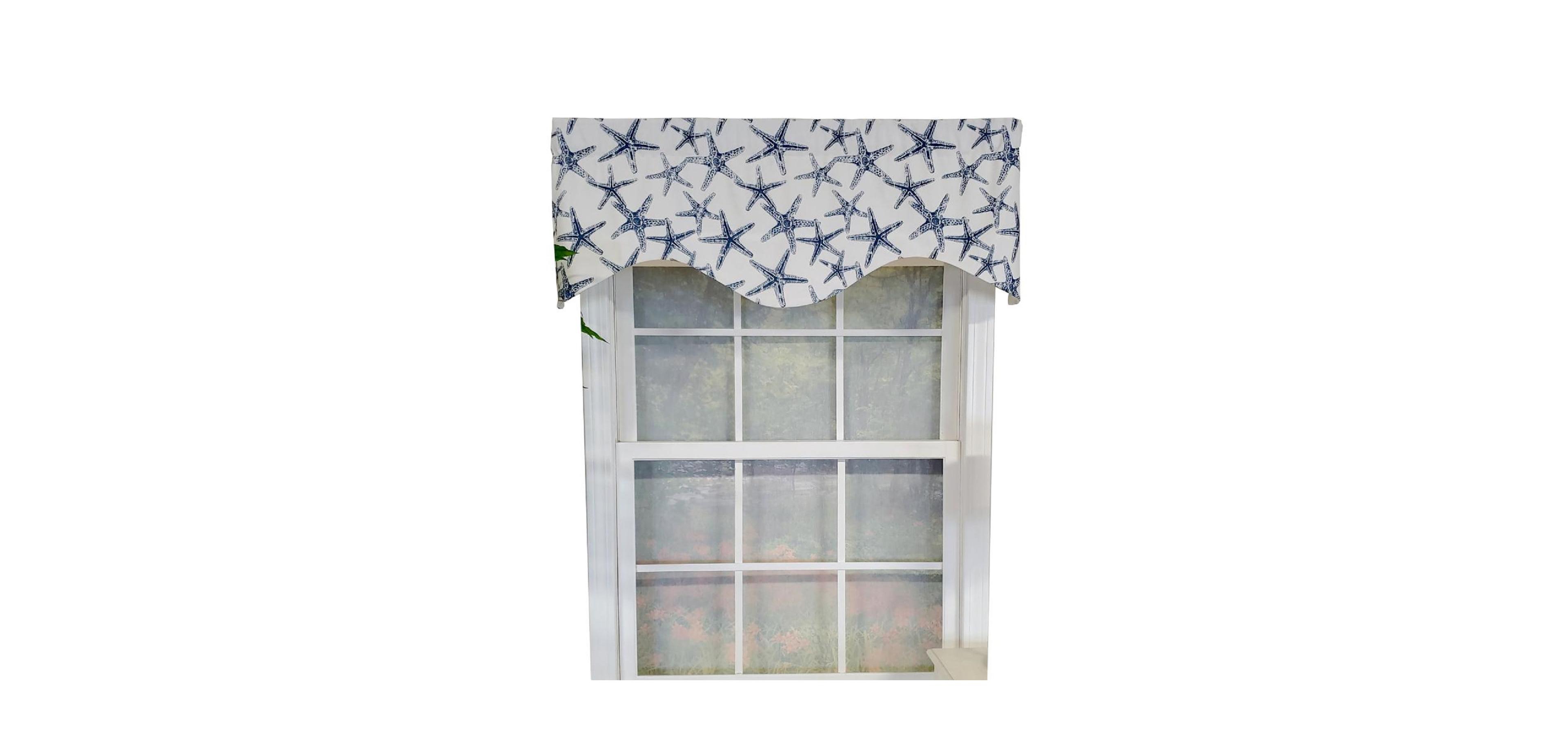 Rlf Home Sea Friends Cornice 3" Rod Pocket Lining Luxurious and Elegant Window Treatment Valance 50" x 17" Navy