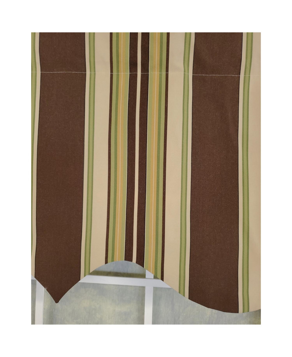 Rlf Home 3" Rod Pocket High Quality Fabric Aurelia Stripe Regal Valance for Windows 50" x 17" Brown