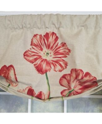 100% Cotton La Tulipe Butterfly With Poly/Cotton Ivory lining Rod Pocket Valance 50" x 16" Linen