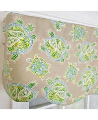 100% Cotton Tortuga Stanform  Fully lined Windows Rod Pocket Valance 50" x 16"  Green