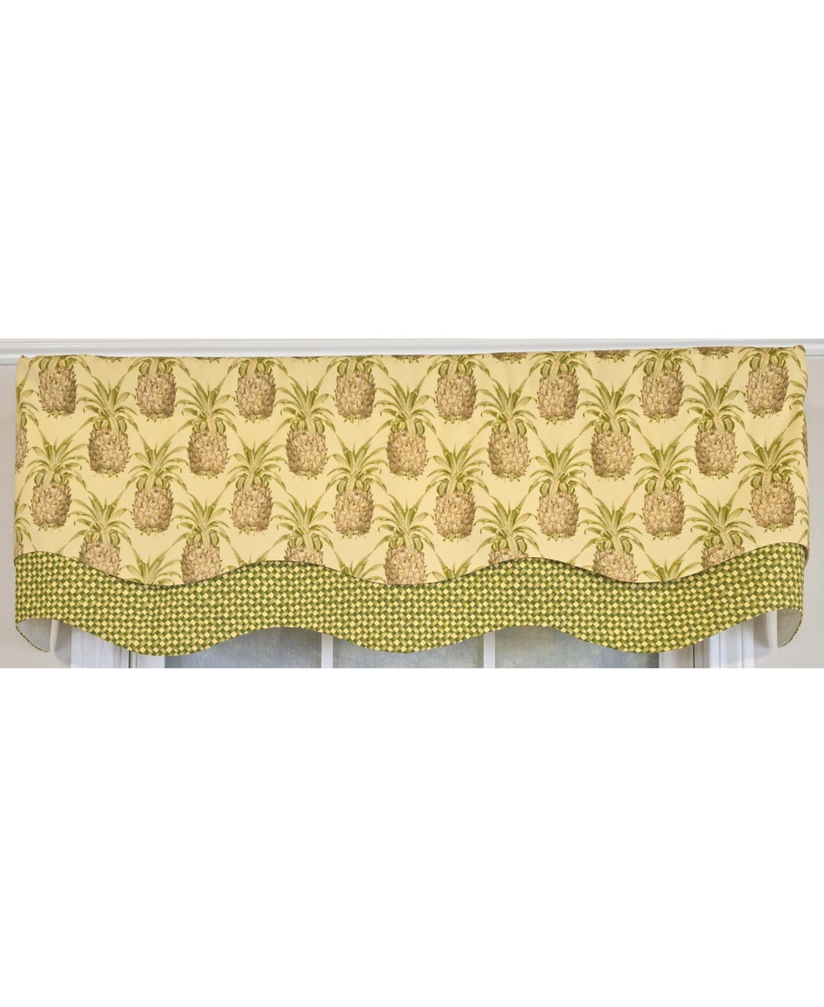 Rlf Home 100% Cotton Kingston Glory Fully lined Windows Rod Pocket Valance 50" x 16" Yellow