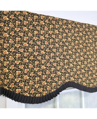 100% Cotton Flemington Provance  Fully lined Windows Rod Pocket Valance 50" x 15"  Black