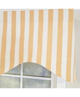 Playa Stripe Cornice Traditional Valance Tan 100% Cotton Lined 50" x 17"  Tan