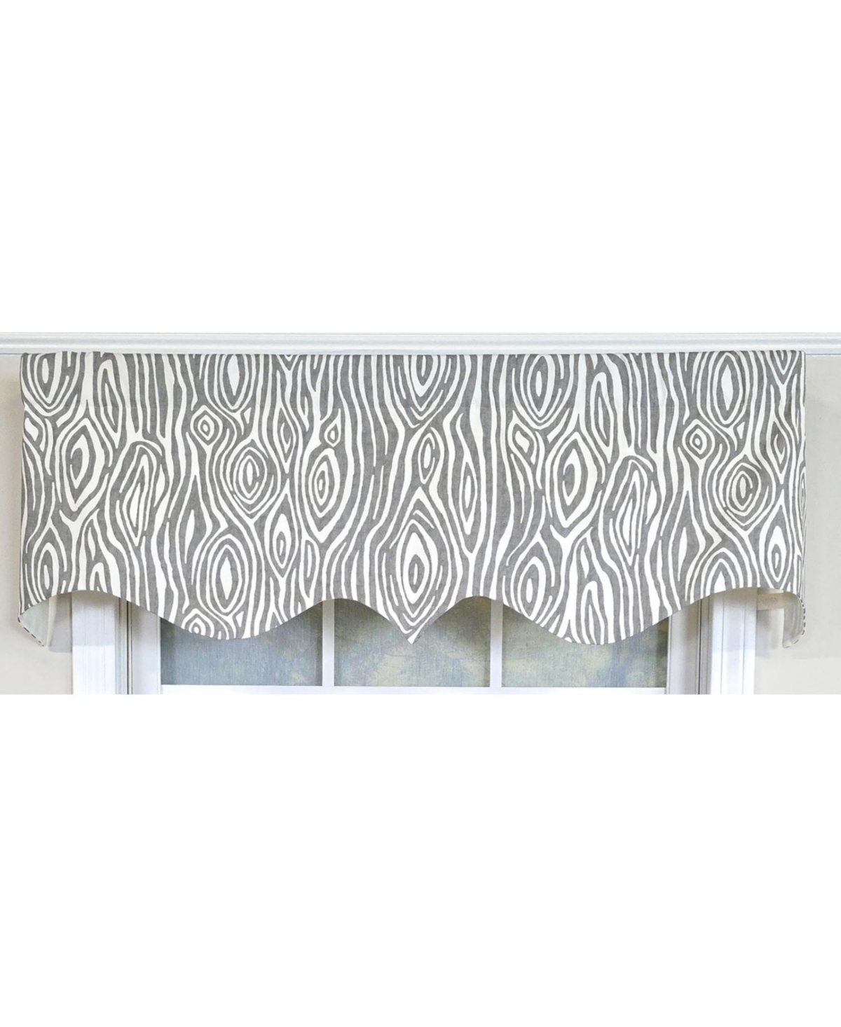 Rlf Home 100% Cotton Nyx Regal Fully lined Windows Rod Pocket Valance 50" x 17" Gray