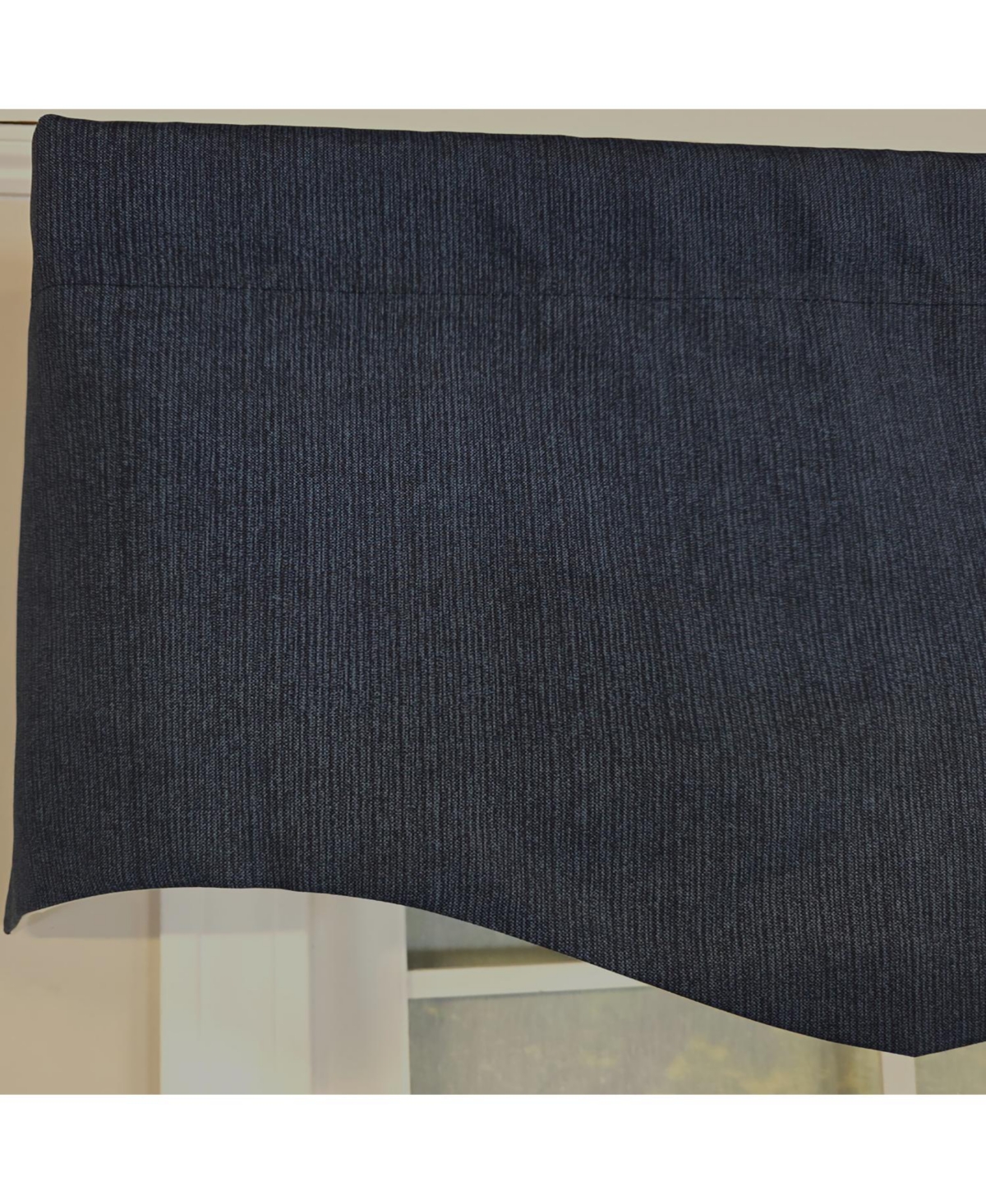 Rlf Home 100% Cotton Demin Regal Fully lined Windows Rod Pocket Valance 50" x 17" Navy
