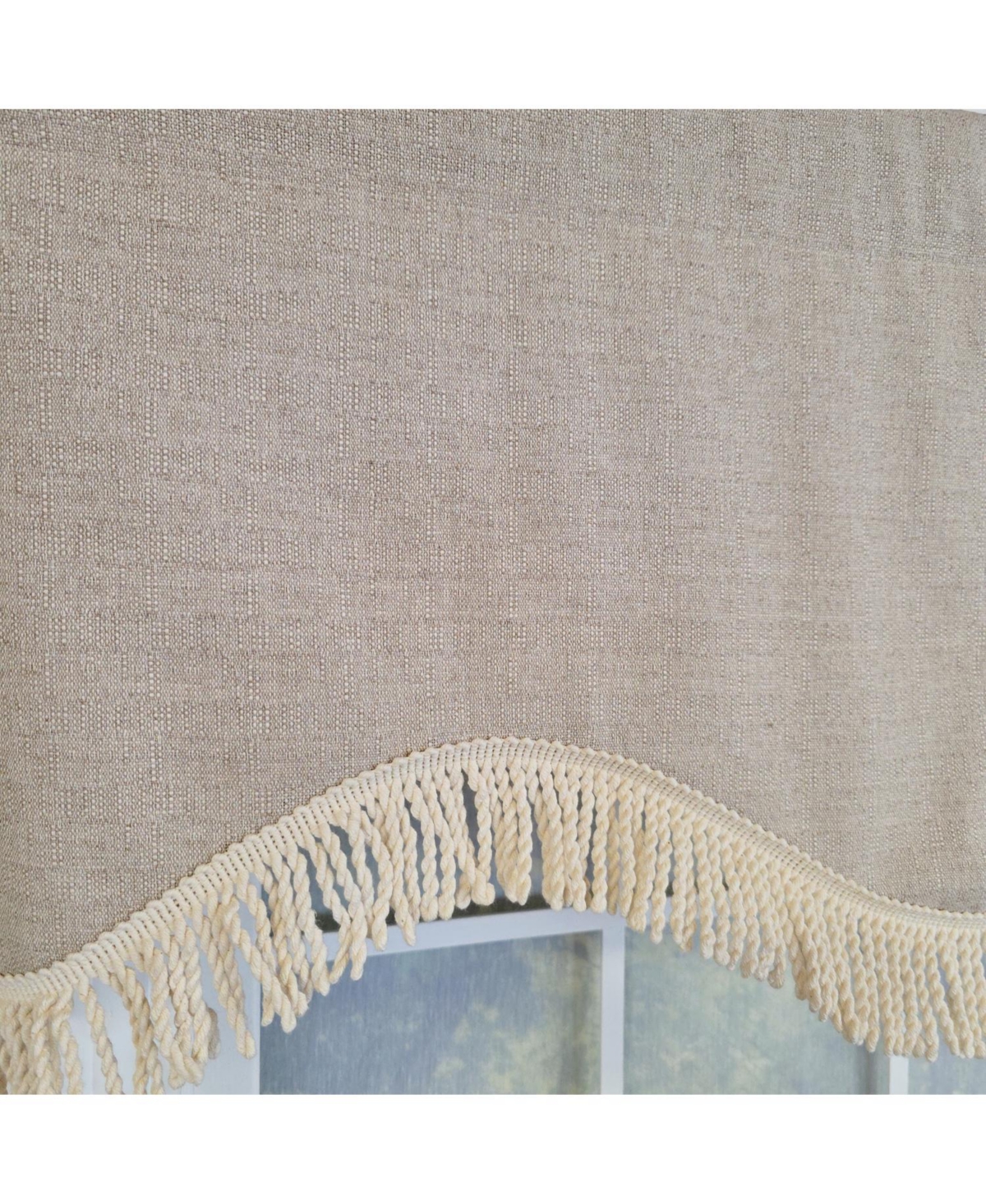 Rlf Home 100% Cotton Denton Cornice Fully lined Windows Rod Pocket Valance 50" x 17" Cream