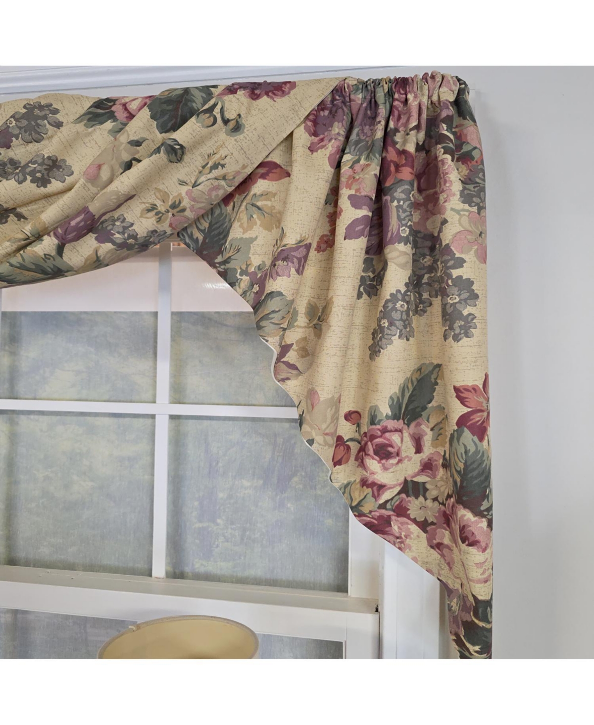 Rlf Home 100% Cotton 3-pc Terrene Swag/Jabot Set Fully lined Rod Pocket Valance 58" x 34" Multi