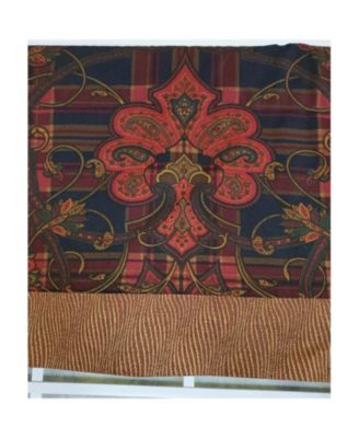 3" Rod Pocket High Quality Fabric Espadas Banded Valance for Windows 50" x 16" Burgundy