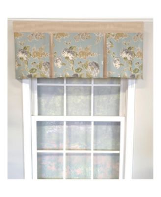 3" Rod Pocket High Quality Fabric Floral Essence Pleated Valance for Windows 50" x 16" Blue