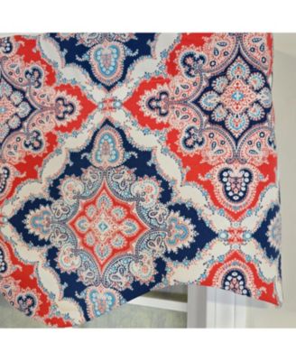 100% Cotton Coventry Regal  Fully lined Windows Rod Pocket Valance 50" x 17"  Navy