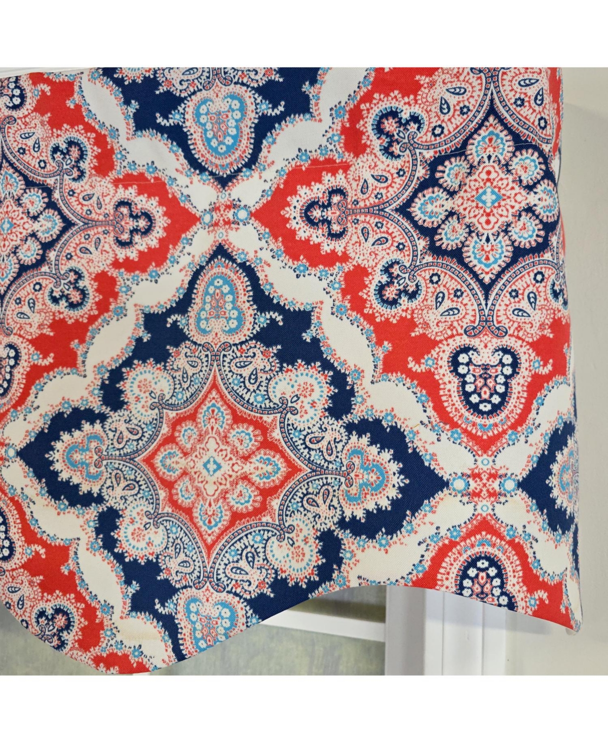 Rlf Home 100% Cotton Coventry Regal Fully lined Windows Rod Pocket Valance 50" x 17" Navy