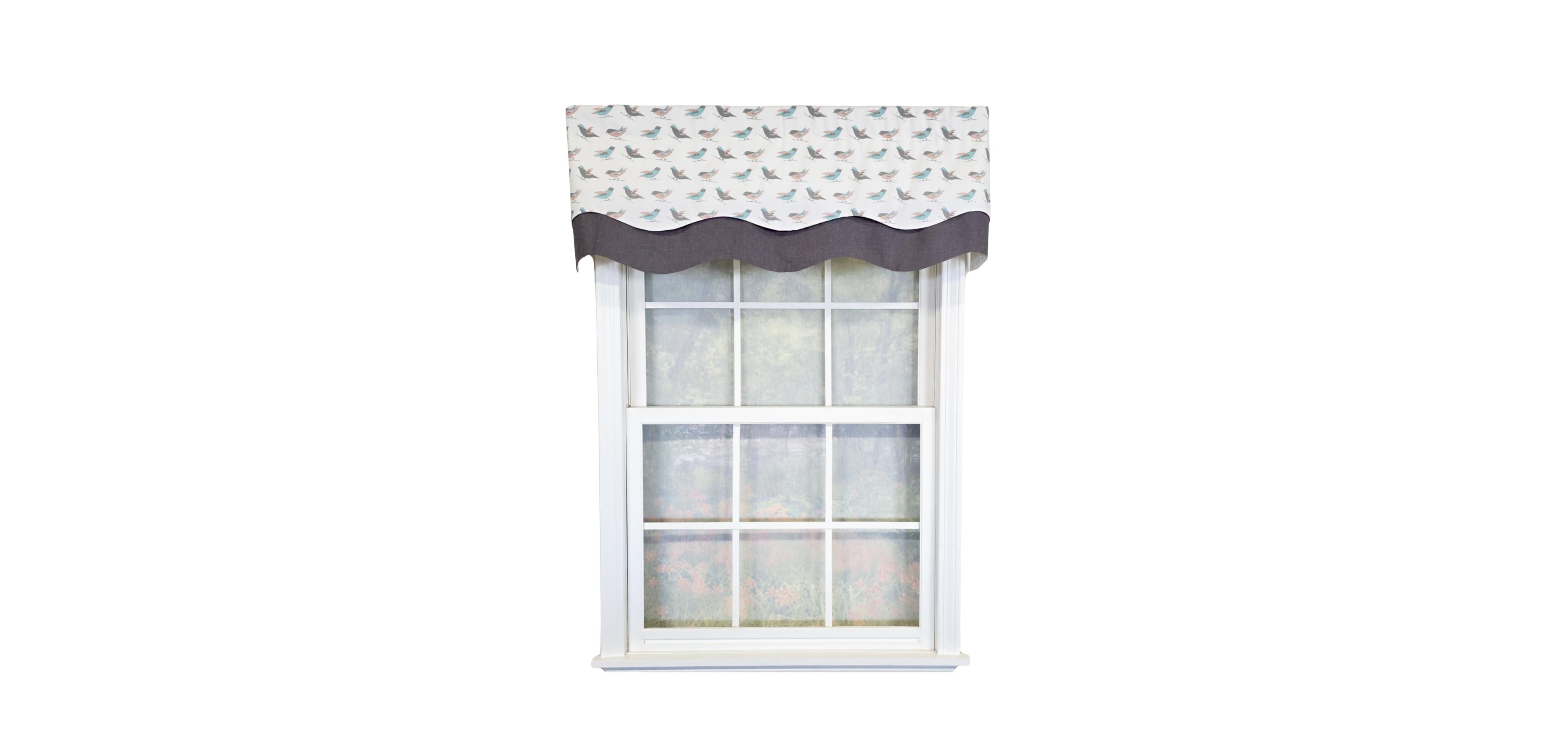 Rlf Home 100% Cotton Avian Glory Fully lined Windows Rod Pocket Valance 50" x 16"
