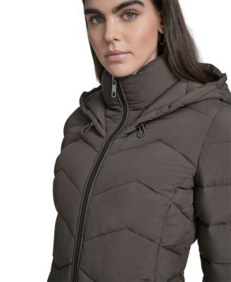 Women's Short Zip-Up Hooded Puffer Coat