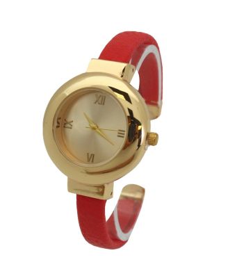 Hot Pink Petite Gold Tone Bangle Bracelet Watch