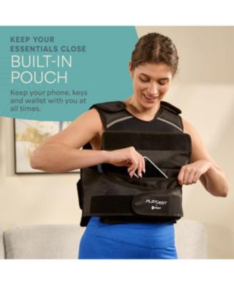 2-in-1 Adjustable Weighted Vest + Ankle Weights (15 & 20lbs) – Reflective Training Vest with Phone Pocket