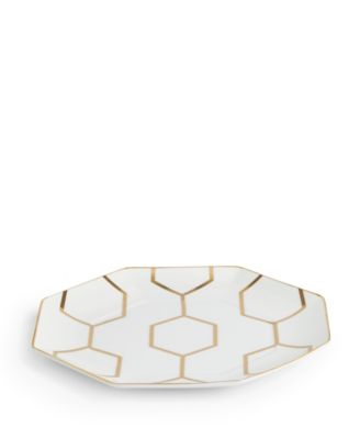 Gio Gold Octagonal Accent Plate White
