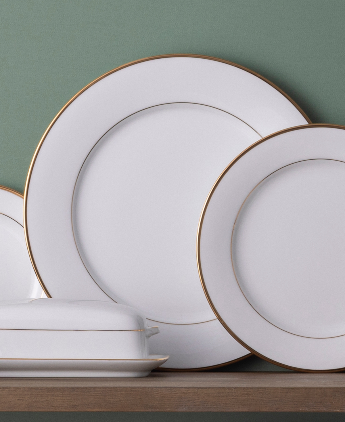 Noritake Heritage Set Of 4 Dinner Plates In Gold