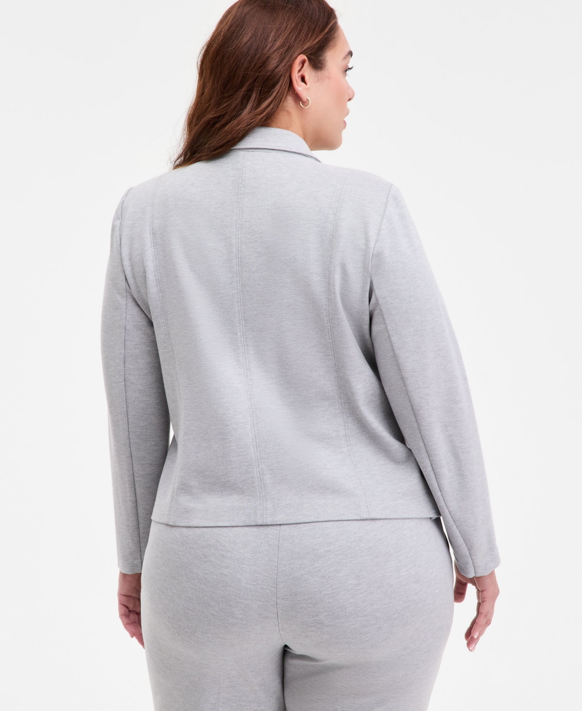 Anne Klein Plus Size Notched Collar Cropped Moto Jacket