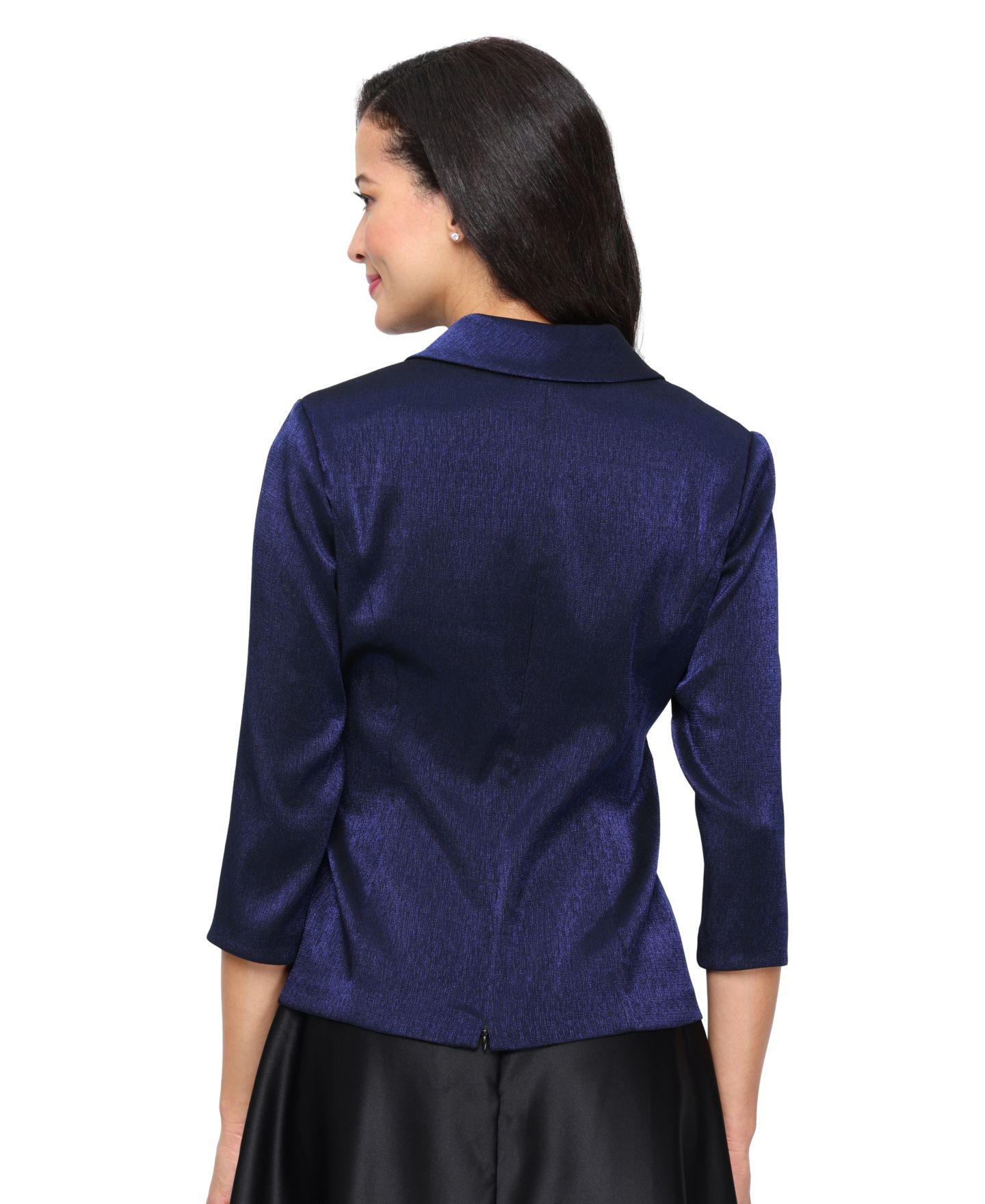Женский топ Alex Evenings V-Neck Shimmer, цвет: Тёмный королевский синий — фото 3
