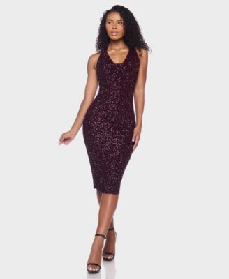 B Darlin - Women's Cowl Neck Midi Dress
