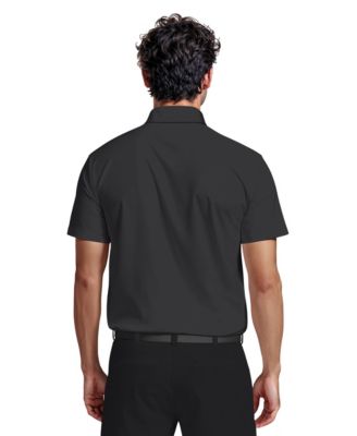 Men's Technical Linear Color-Block Short-Sleeve Polo Shirt
