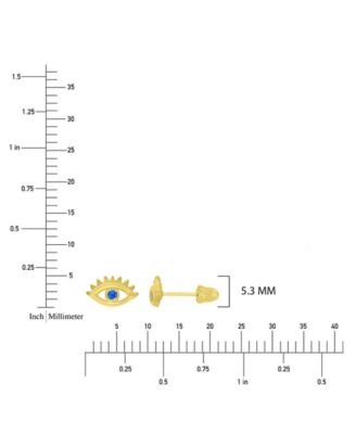 14k Yellow Gold Evil Eye Stud Earrings