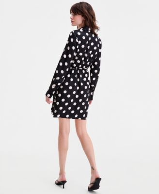 Women's Long-Sleeve Side-Ruched Shirtdress