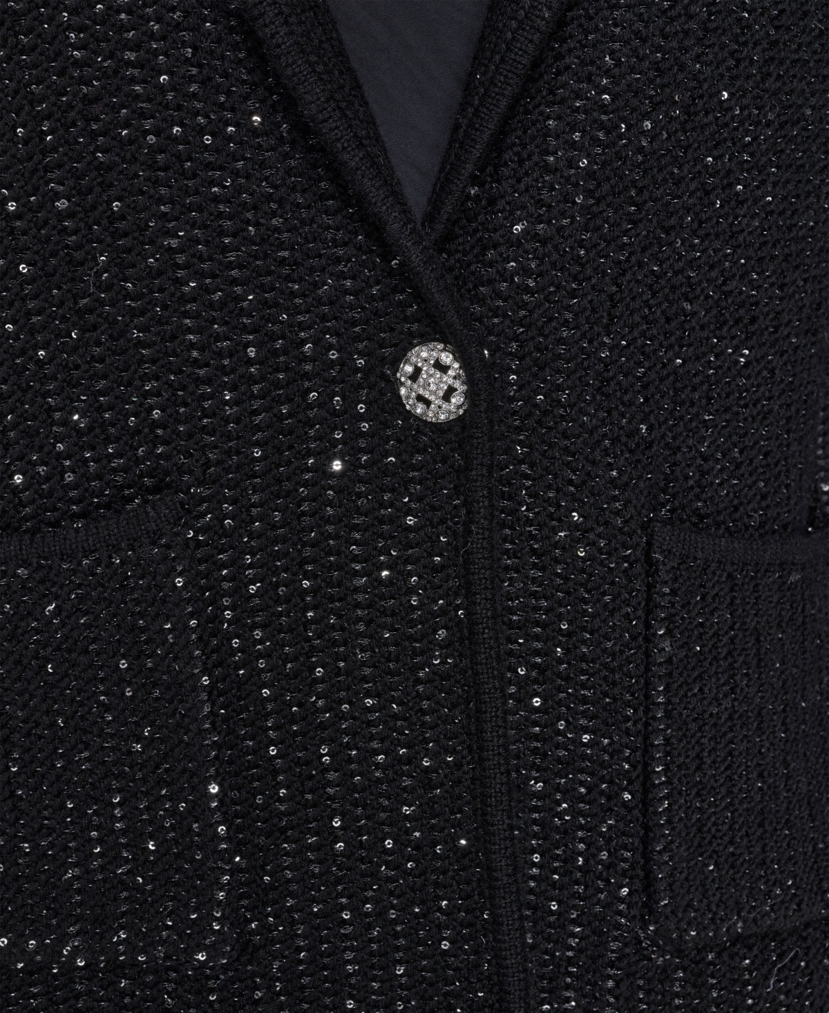 Karl Lagerfeld Paris Women's Sequined Knit Long-Sleeve Jacket