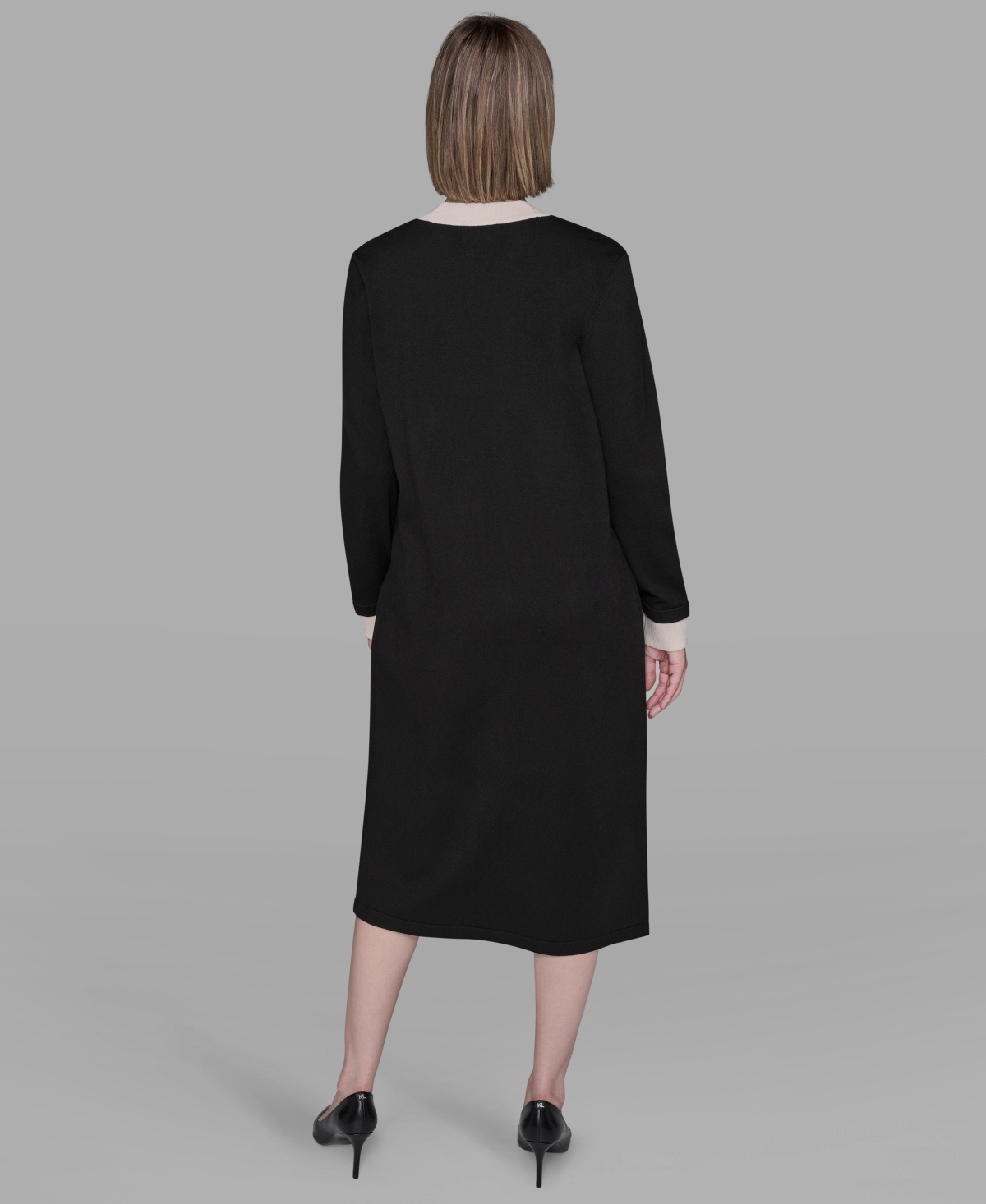 Karl Lagerfeld Paris Framed Long Button Down Cardigan Sweater