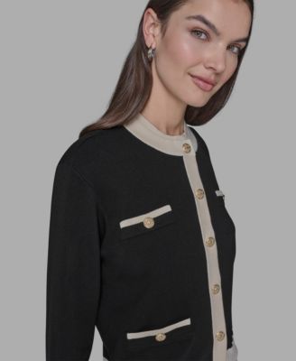 Women's Contrast Trim Crewneck Sweater