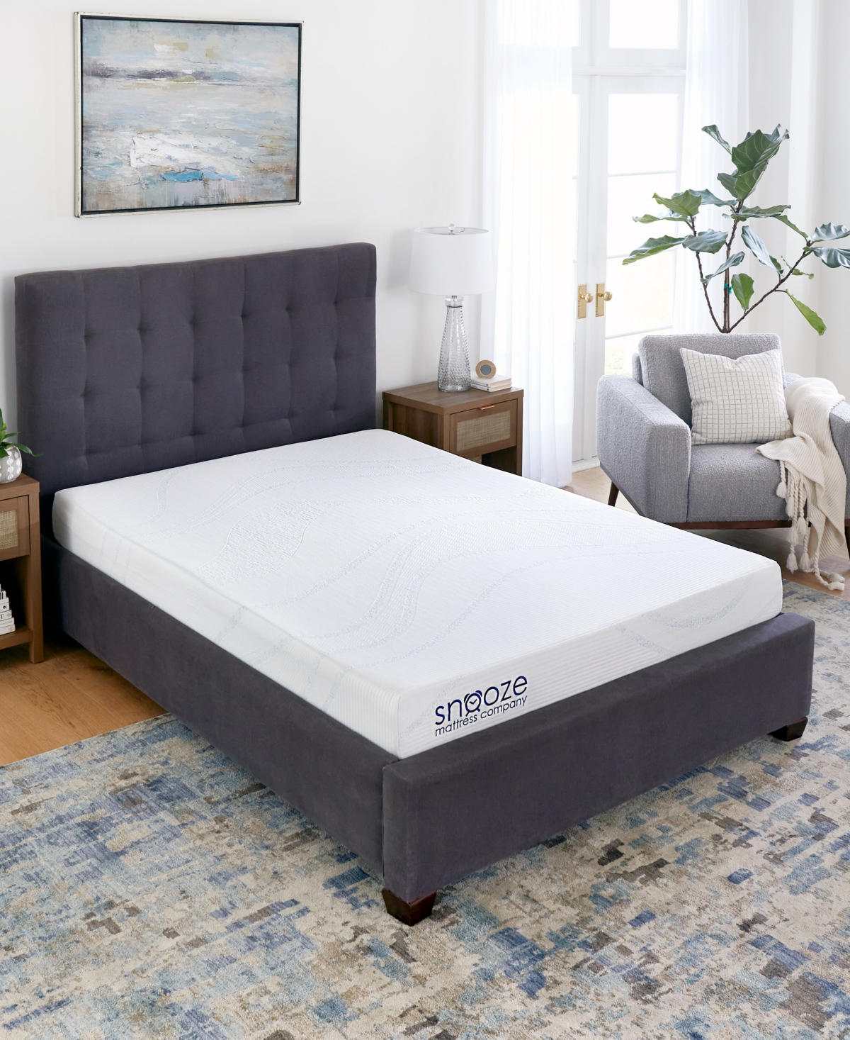 Snooze Triple Layer Gel Memory Foam 8" Plush Mattress, Queen In Gray