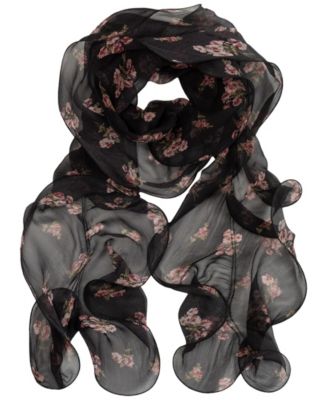 Fall Floral Boa Ruffle Scarf 