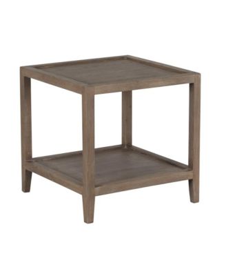 Lowell Solid White Oak Wood End Table, Brown