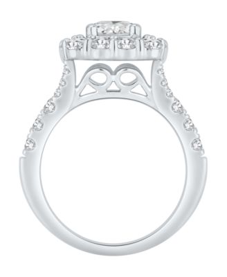 Diamond Halo Engagement Ring (2-1/2 ct. t.w.) in 14k White Gold