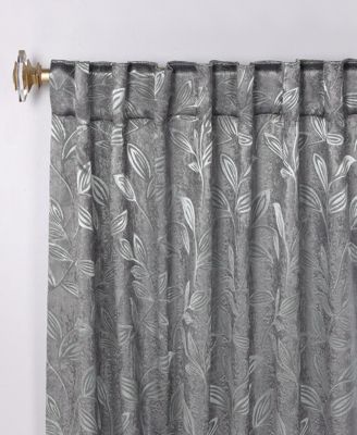 Leaves Modern Bohemian Back Tab Blackout Curtain Set, 52"x 96"